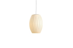 Loftlampe Nelson Cigar Crisscross Bubble small Ø26 i offwhite fra HAY