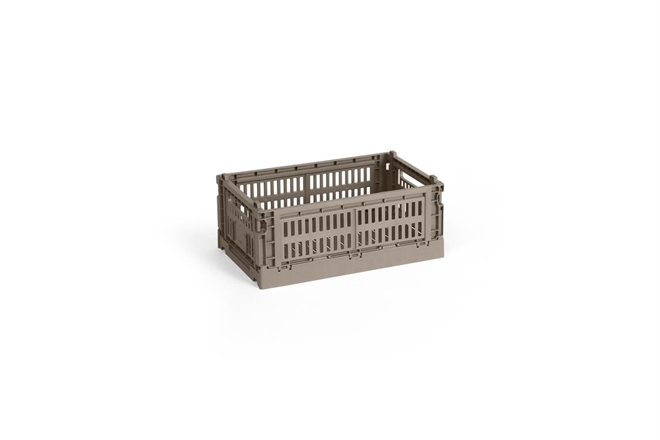 HAY Colour Crate folde opbevaringskasse small varm grå
