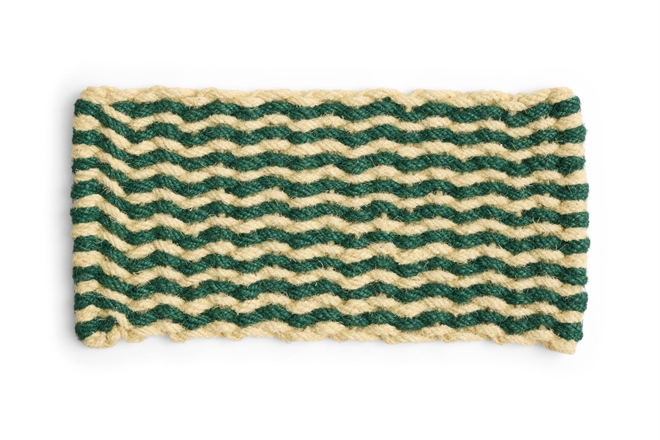 Kokos dørmåtte 40x80 cm fra HAY - mørkegrøn & hvid