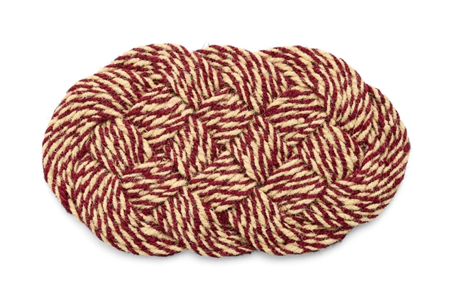 Coco door mat swirl - Kokos dørmåtte 40x80 cm fra HAY bordeaux