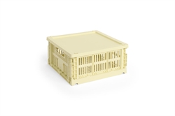 HAY Colour Crate plastik låg medium til square/cube opbevaringskasse gul