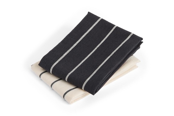 Outdoor Market - viskestykker sort/beige stribet fra HAY