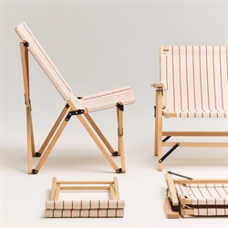 Outdoor Market Folding Chair - Klapstol i beige/rød fra HAY
