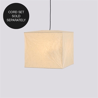 Rice loftlampe i rispapir - lampeskærm Cube Classic hvid 40x45cm fra HAY