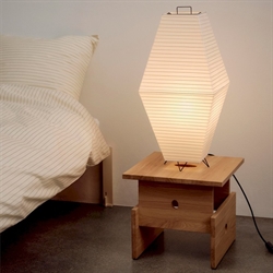Rice bordlampe - gulvlampe i rispapir - lampeskærm i hvid 66x30 cm fra HAY