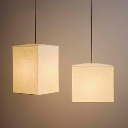 Rice loftlampe i rispapir - lampeskærm Cube Classic hvid 40x45cm fra HAY