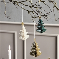 Julepynt HDTree papirornamenter juletræer ivory pk6 fra House Doctor