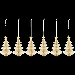 Julepynt HDTree papirornamenter juletræer ivory pk6 fra House Doctor