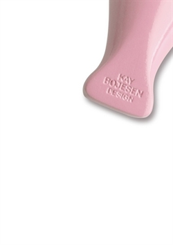 Kay Bojesen fugl rosa sølvtonet metal nøglering med naturlæder