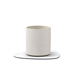 Coaster curve i recycle læder Nupo pure white fra LindDNA