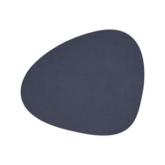 Dækkeserviet curve i hippo i recycle læder navy blå fra LindDNA