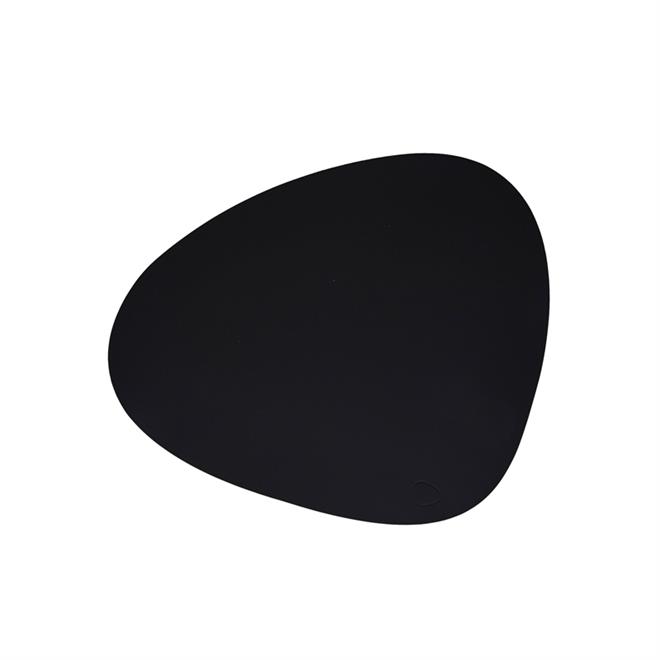 Dækkeserviet Curve Softbuck small i læder sort fra LindDNA