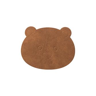 Coaster i læder bjørn natur / nupo fra Linddna