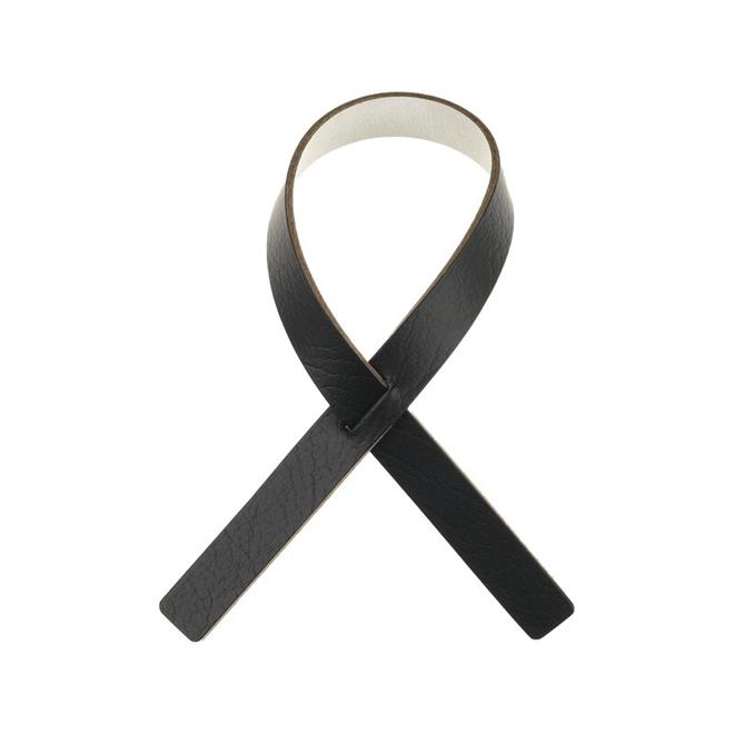 Servietring loop 4 stk vendbar i læder Cloud sort / Nupo Metallic LindDNA