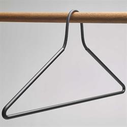 Hanger bøjle sort stål med læderstrop i sort fra LindDNA