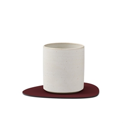 Coaster curve i recycle læder Nupo bordeaux fra LindDNA