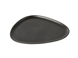 Stoneware middagstallerken sort (2 stk) fra LindDNA 