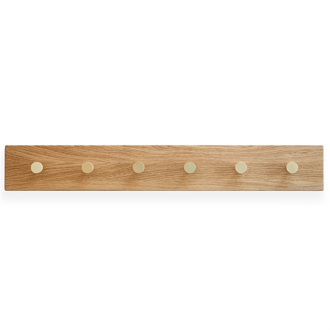 Knagerække Oak med messing knage 70 cm fra MOUD Home