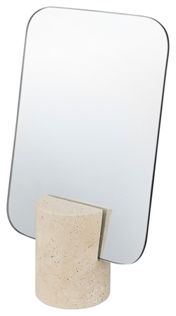 Travertine bordspejl - Linen fra Mette Ditmer