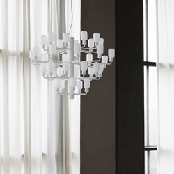 Amp lysekrone large hvid, hvid marmor fra Normann Copenhagen