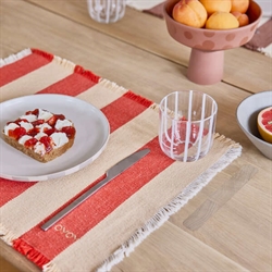 Toppu dækkeservietter pk 2 rød/offwhite fra OYOY