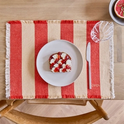 Toppu dækkeservietter pk 2 rød/offwhite fra OYOY