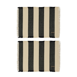 Toppu dækkeservietter pk 2 sort/offwhite fra OYOY