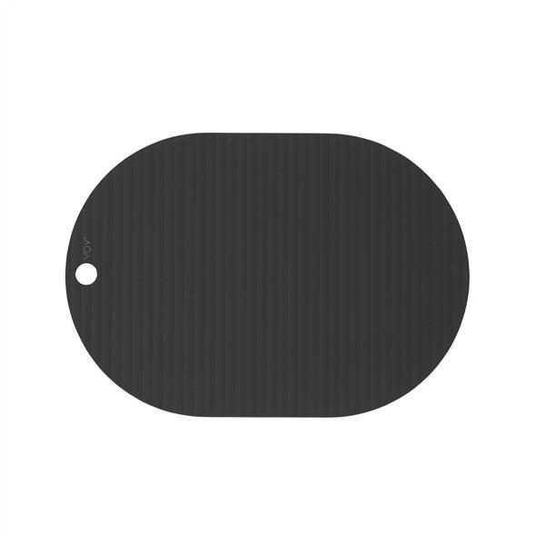 To dækkeservietter ovale i silikone - Ribbo fra Oyoy sort