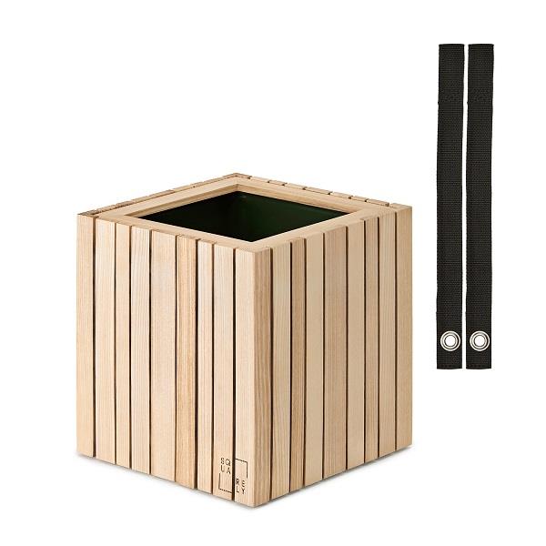 Plantekasse GrowON Hold on i natur ask med stropper i nylon sort 48 cm
