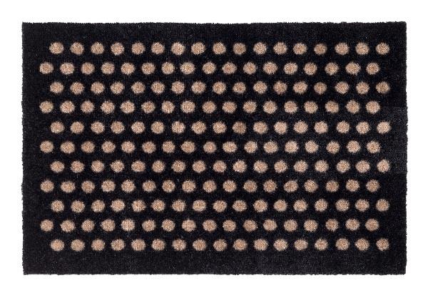 Dørmåtte - Løber Dot sort og sand 40x60 cm fra Tica Copenhagen