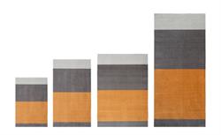 Løber - tæppe - måtte Stripes Horizon lysegrå/steelgrey/dijon flere størrelser fra Tica Copenhagen