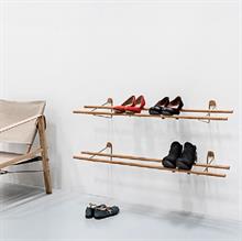 Shoe Rack - Skohylde / skostativ Moso-bambus, messingholder 100 cm fra We Do Wood