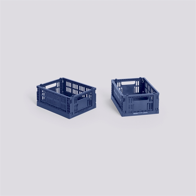HAY Colour Crate folde opbevaringskasse mini sæt af to stk mørkeblå