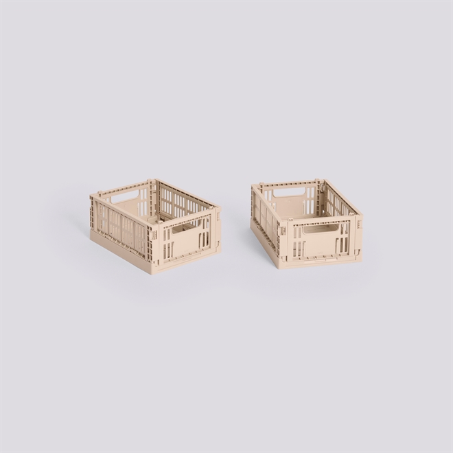 HAY Colour Crate folde opbevaringskasse mini sæt af to stk pudder