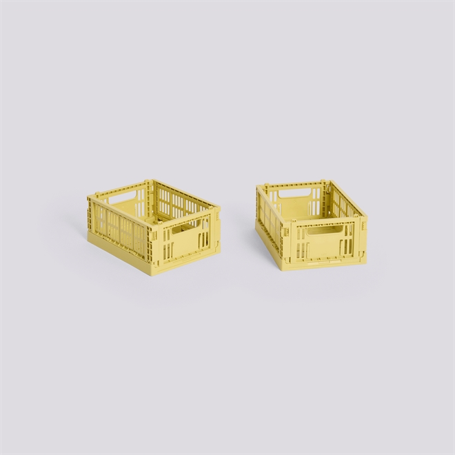 HAY Colour Crate folde opbevaringskasse mini sæt af to stk dusty yellow