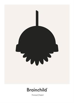 Plakat med Designikon i gråtone - Flowerpot 50x70 cm fra Brainchild