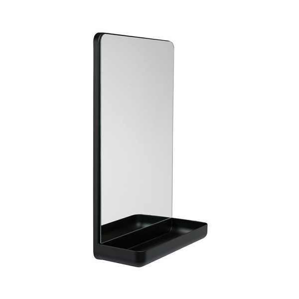 Wall Mirror Mirror shelf - Sort vægspejl med hylde fra Design Letters 