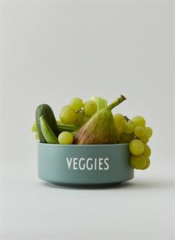 Snack skål i porcelæn - støvet grøn VEGGIES fra Design Letters