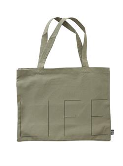 Life Tote taske i oliven fra Design Letters