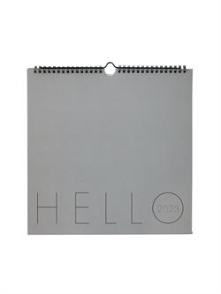 Månedskalender - vægkalender HALLO 2023 grå Design Letters