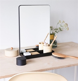 Wall Mirror Mirror shelf - Sort vægspejl med hylde fra Design Letters 