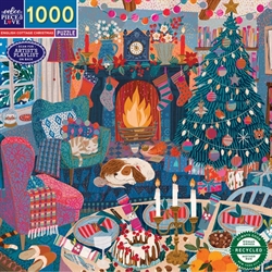 Puslespil 1000 brikker - English cottage christmas fra eeBoo