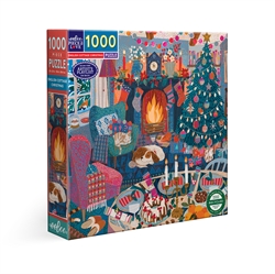 Puslespil 1000 brikker - English cottage christmas fra eeBoo