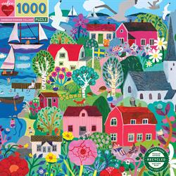 Puslespil 1000 brikker - Swedish Fishing Village fra eeBoo
