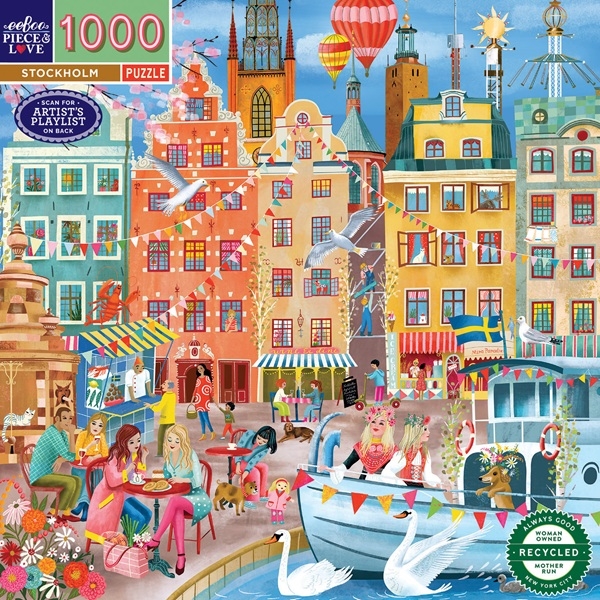 Puslespil 1000 brikker - Stockholm fra eeBoo