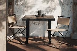 Desert Dinning Chair - Desert klapstol sort stel - sand sæde fra Ferm Living