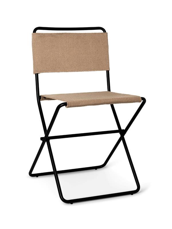 Desert Dinning Chair - Desert klapstol sort stel - sand sæde fra Ferm Living