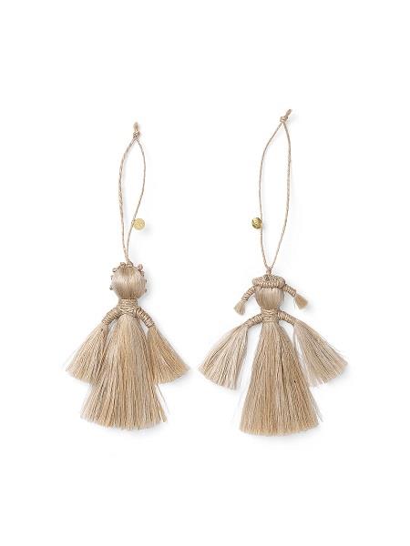 Wing engle i jute ornament ophæng fra Ferm Living