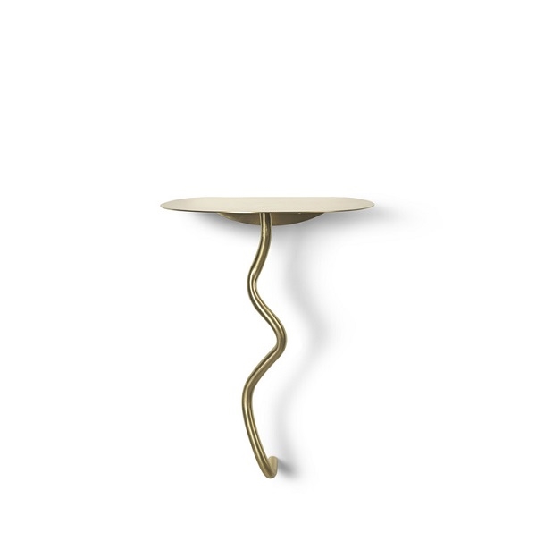 Curvature Wall Table messing - vægbord - sengebord fra Ferm Living