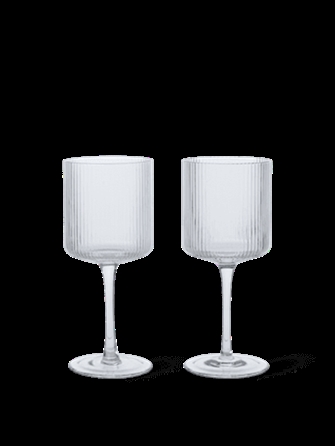Ripple hvidvinsglas - vinglas klar 2 stk fra Ferm Living